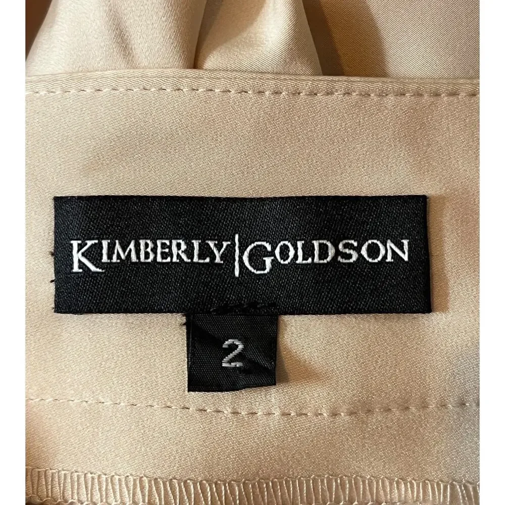 Kimberly Goldson pants Liza Satin colorblock wide leg trousers size 2 - Picture 6 of 8